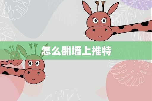 怎么翻墻上推特